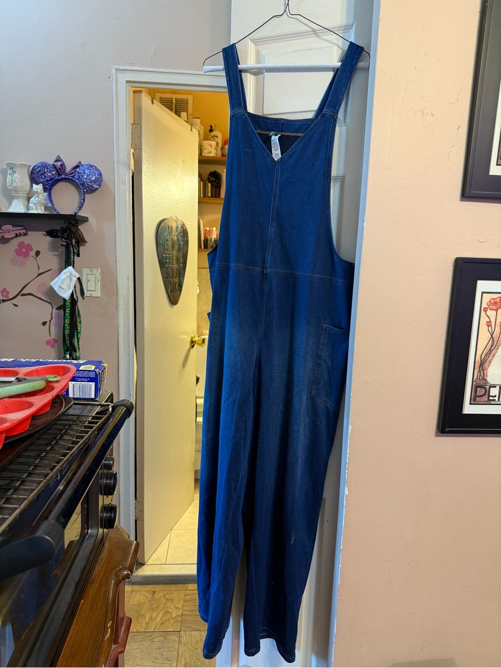 HALARA Deep Blue Denim Women's Overall Jumpsuit